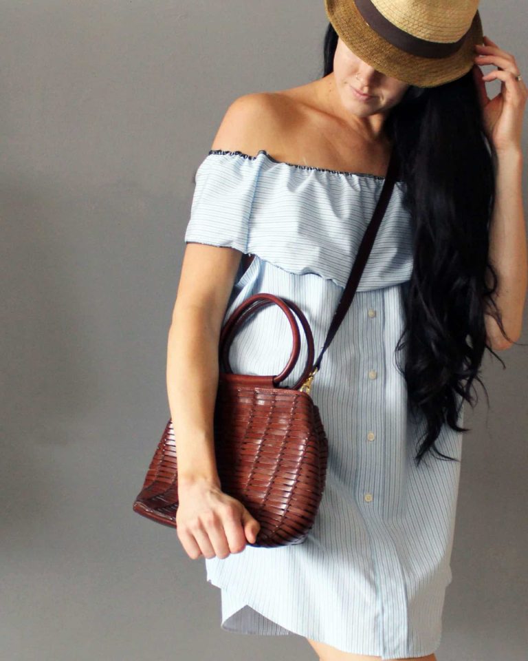 Turn an old mens dress shirt into a sundress