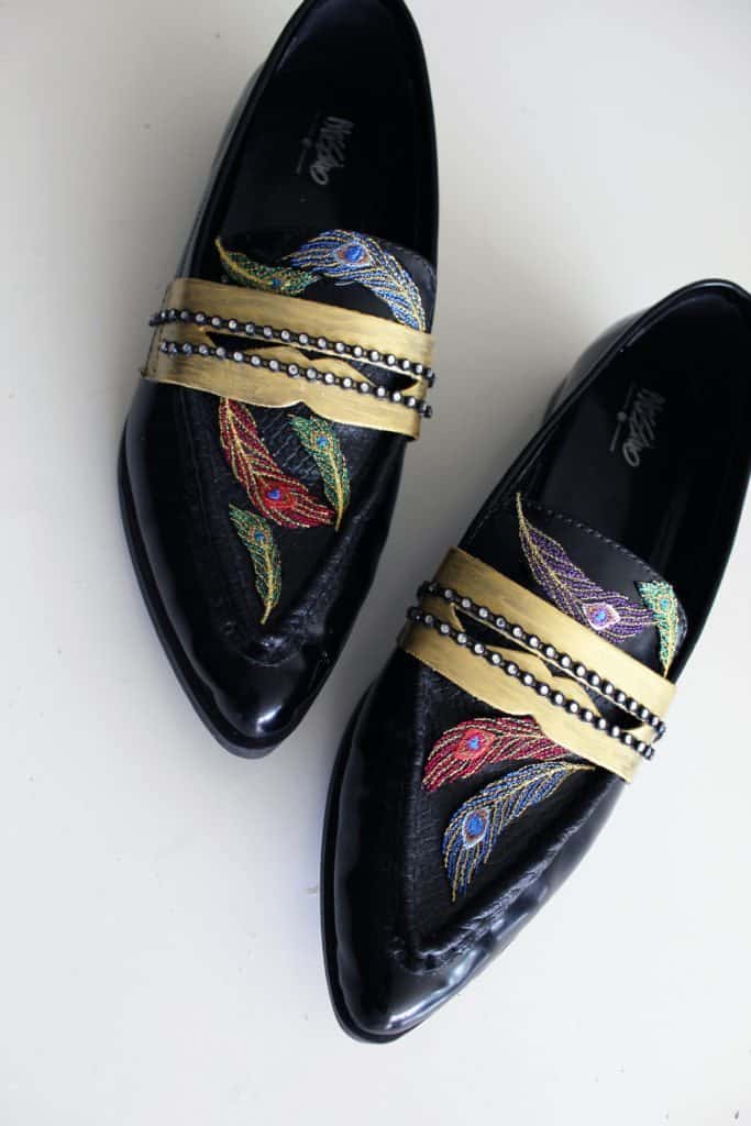 Refashion your loafers to make these glam Gucci Inspired shoes with this simple tutorial