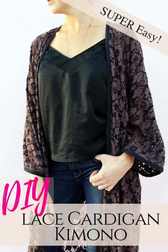 Make a simple DIY Lace Kimono cardigan robe from scratch