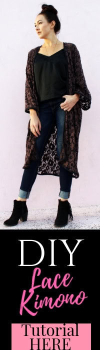 how to Make a simple DIY Lace Kimono cardigan robe from scratch!