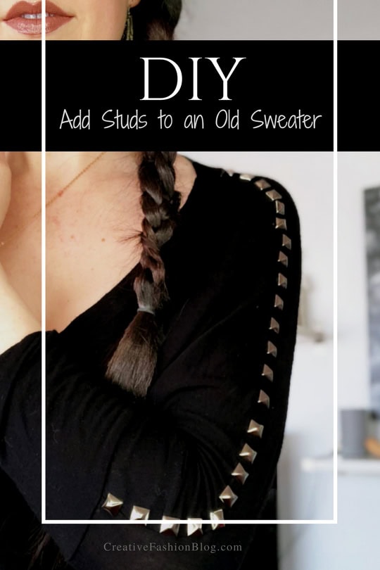 How To Add Studs To A Basic Shirt . A Clothing Refashion Idea .