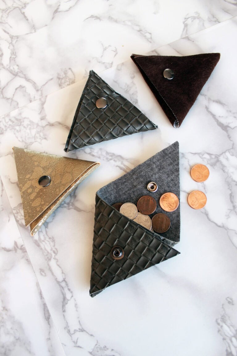 How To Make A Small Triangle Coin Pouch - FREE Printable pdf Pattern Included
