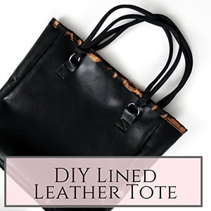 Leather lined tote