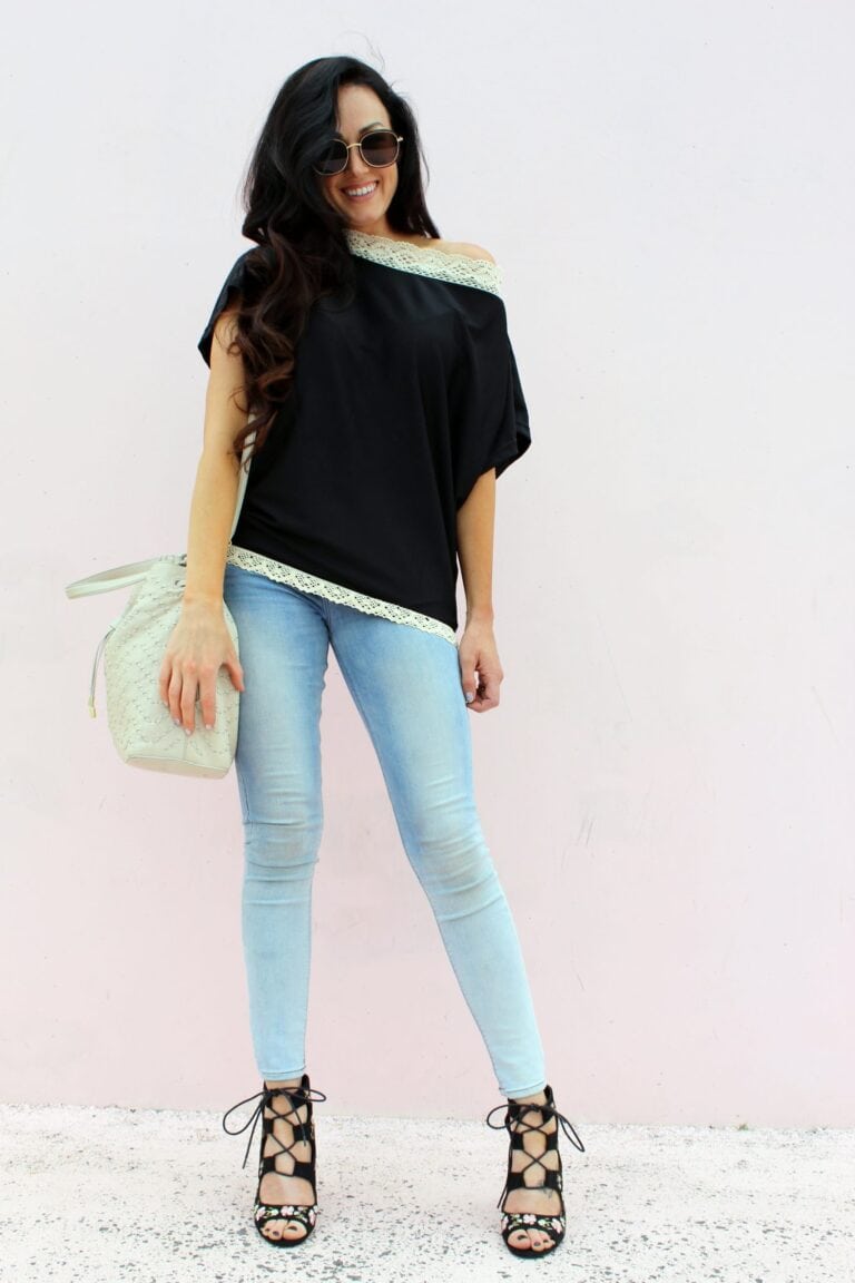 diy refashion shirt tutorials with lace embellishments