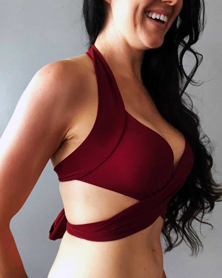 How to make a wrap swimsuit bikini top from scratch .