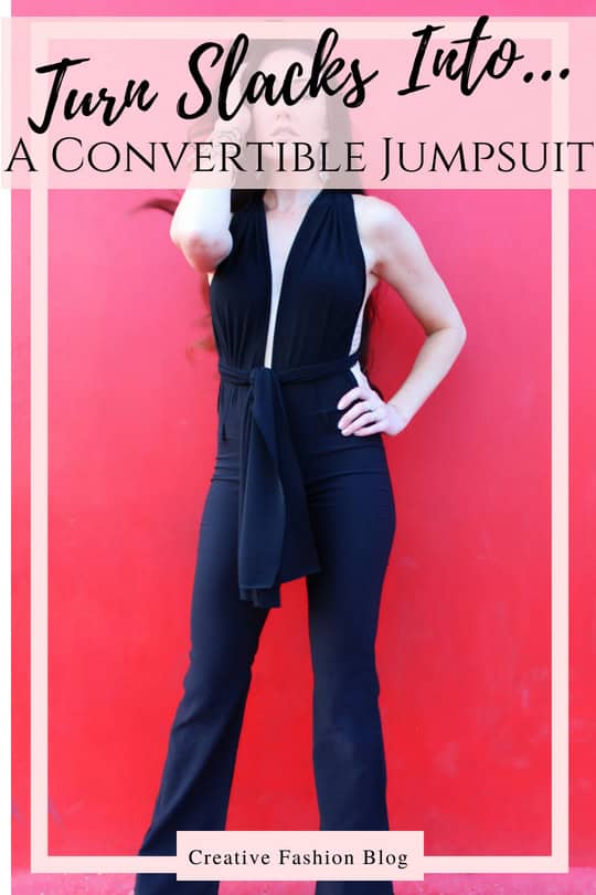 How to make a refashion DIY convertible jumpsuit from a pair of regular slacks