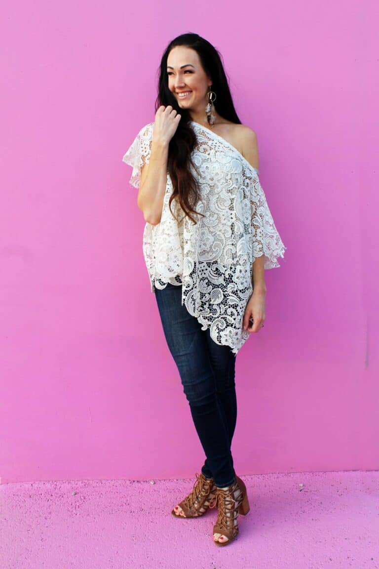 How to make an easy DIY lace shirt with this simple fashion top clothing tutorial..