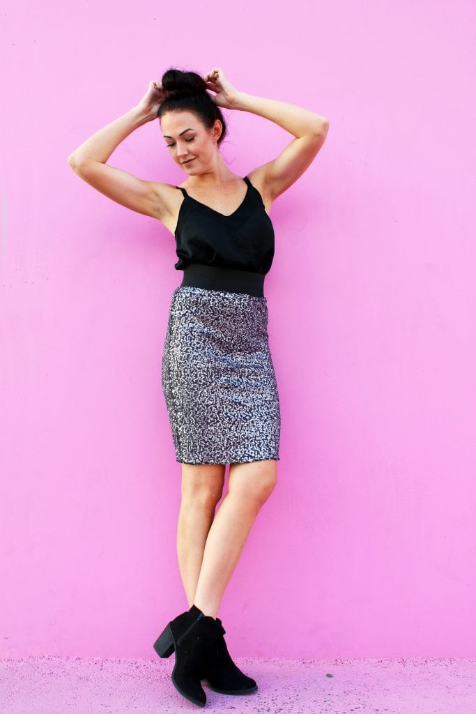 How to make a DIY sequin pencil skirt