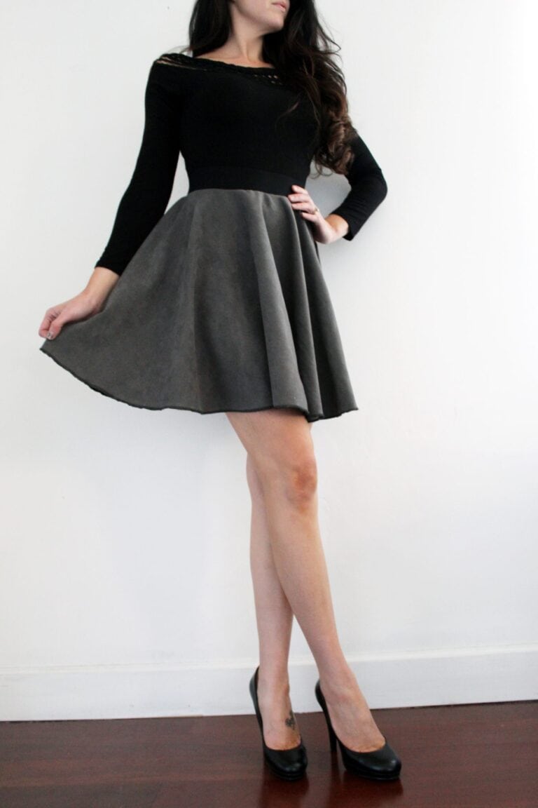 How to make a suede circle skirt . FREE pattern printable tutorial