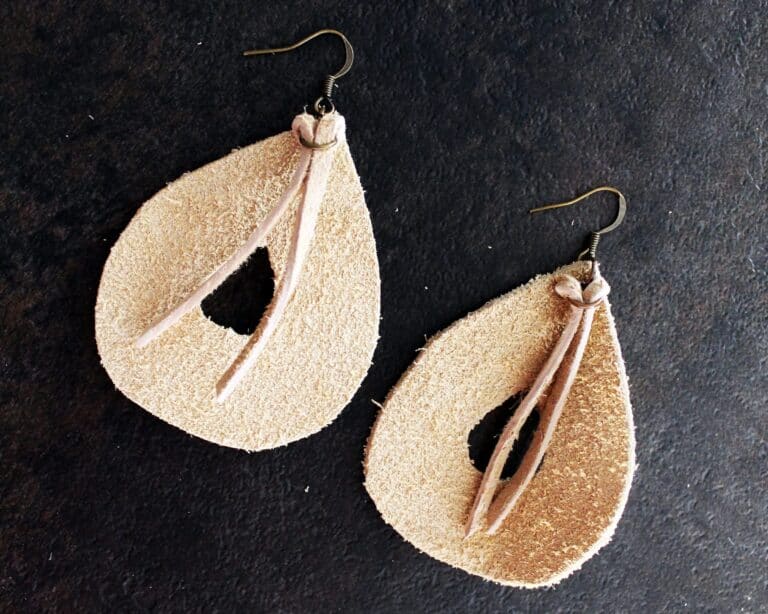 Easy DIY leather boho earrings tutorial