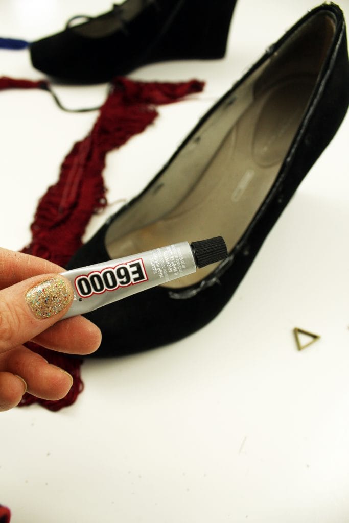 Heel makeover. How to refashion your shoes with E6000 glue