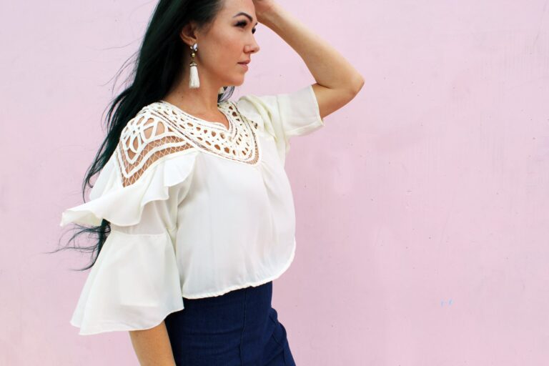 Refashion A Baggy Dress into A Lace Shirt
